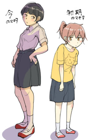 キャラクターの初期と今の比較。