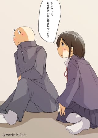ヨシダが背を向けるハセガワに問いかける場面