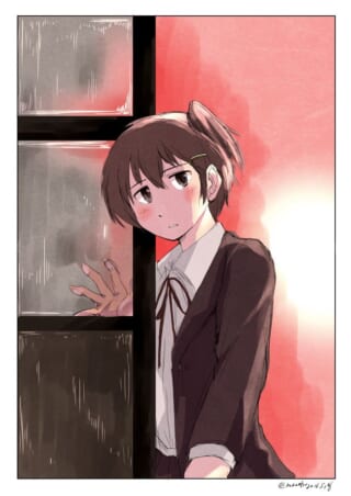 窓辺で物憂げな表情を浮かべるセキグチ