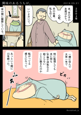 夫を監視する家内ちゃんが15年で安心する様子