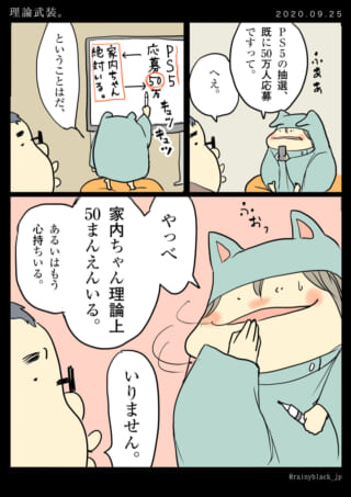 夫がPS5抽選応募数から家内ちゃんの価値を計算する漫画