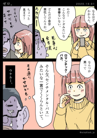 スマホを見る女性と、それを見つめる男性の会話